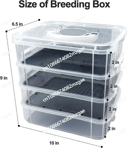 Mealworm Breeding Kit Four-Layer High Capacity Mealworm Farm To Breed Live Mealworms for Bearded Dragon and Reptiles
