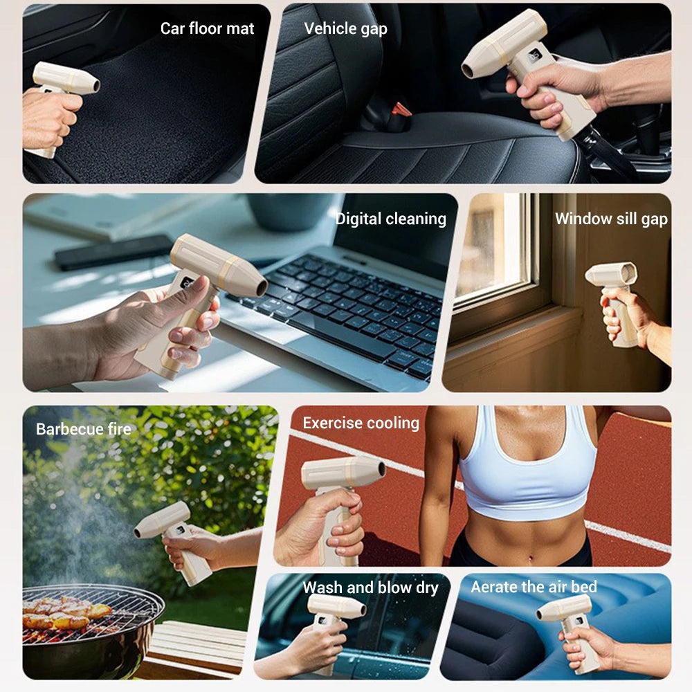 Powerful Air Blower 450000RPM Mini Turbo Jet Fan High Speed Turbo Violent Fan Brushless Motor Handheld Duct Fan PC Cleaning Tool