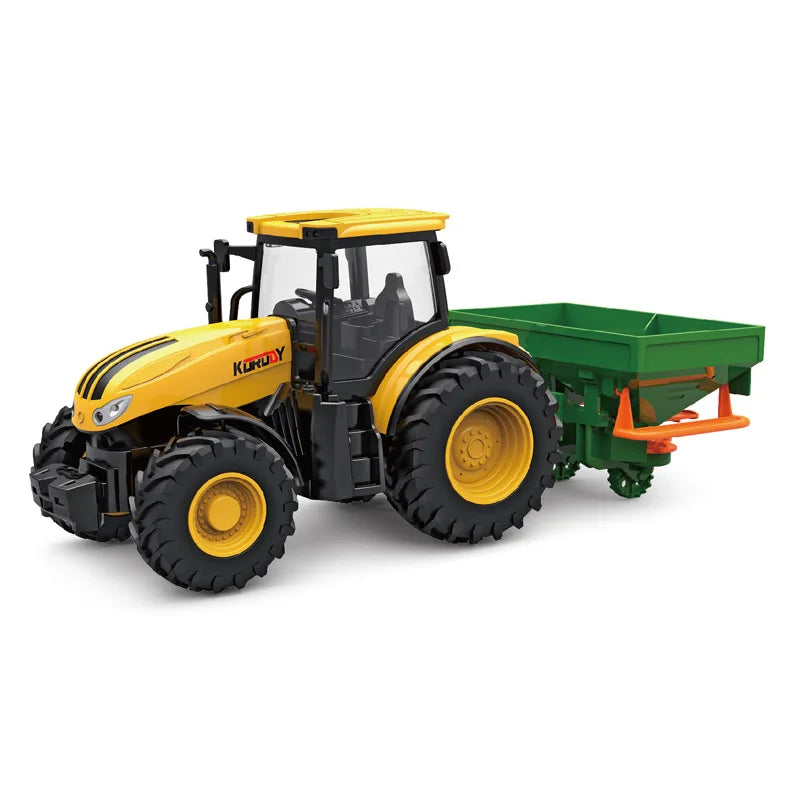 Farm Trucks Model Set 1/24 Dicast Tractor Toys for Children Sliding Agriculture Transporter Toys Engineering Farming Scene Gift
