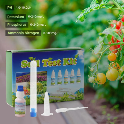 Soil Test Kit for pH Nitrogen Phosphorus Potassium Soil NPK Testing Kit Rapid Garden Soil Tester for Plants Garden Lawn Farm