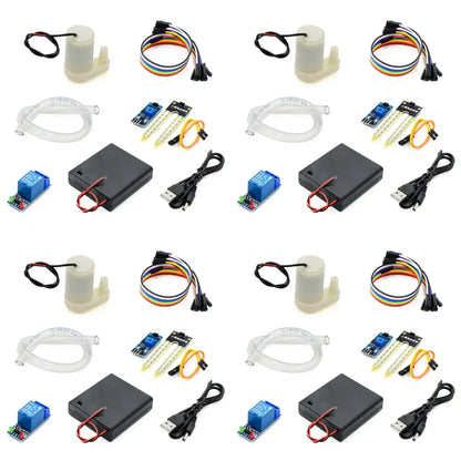 DIY Automatic Irrigation Module Kit Automatic Water Pumping Soil Moisture Sensor Mini Water Pump with 50cm Hose for Arduino