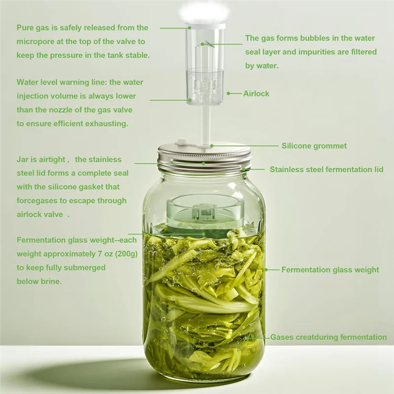 ABKP-Fermentation Kit For Wide Mouth Mason Fermentation Jar,Pickling/Sauerkraut Kit For Mouth Mason Ja(Jars Not Included)
