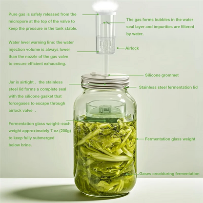 ABKP-Fermentation Kit For Wide Mouth Mason Fermentation Jar,Pickling/Sauerkraut Kit For Mouth Mason Ja(Jars Not Included)