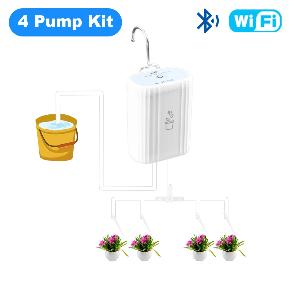 Tuya WiFi Smart Intelligent Drip Irrigation Automatic Self Watering System Kits Plant Watering Spike Device for Indoor Plants