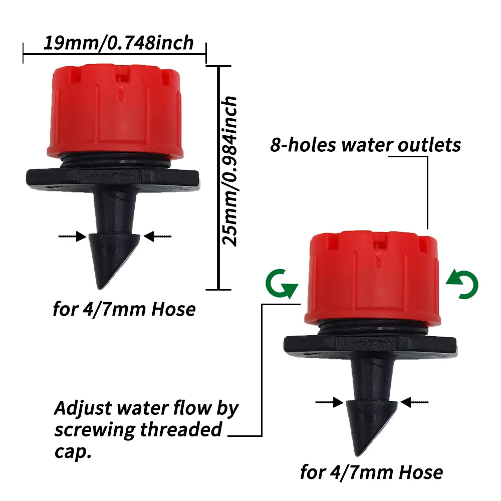 Automatic Drip Irrigation Kit 10-30M, 1/4" Garden Watering System with Nozzles for Farmland,Greenhouse,Bonsai,Flowers Vegetables