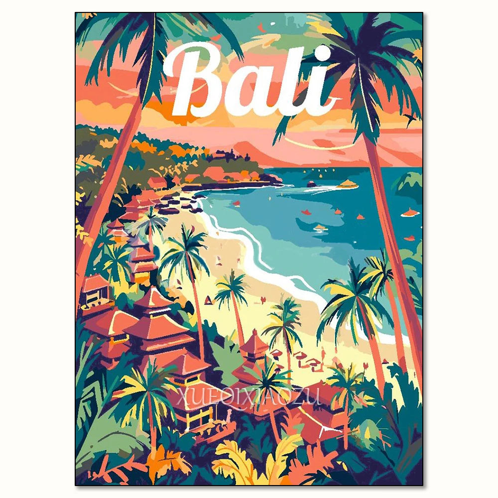 Urban Architecture Diamond Painting Kit Morocco Spain Street View DIY Full Round Mosaic Embroidery Home Decoration for Beginners