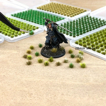 104pcs/pack Static Grass Tuft, Model Grass Tufts Terrain Model Kit Static Scenery Model Miniature Shrubs Bushes for Train Landsc