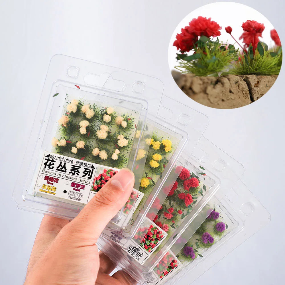 Micro Landscape DIY Accessories Building Garden Flower Cluster Model Sand Table Layout Static Grass  Diorama Kit 1Box