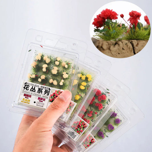 Micro Landscape DIY Accessories Building Garden Flower Cluster Model Sand Table Layout Static Grass  Diorama Kit 1Box