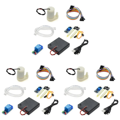 DIY Automatic Irrigation Module Kit Automatic Water Pumping Soil Moisture Sensor Mini Water Pump with 50cm Hose for Arduino