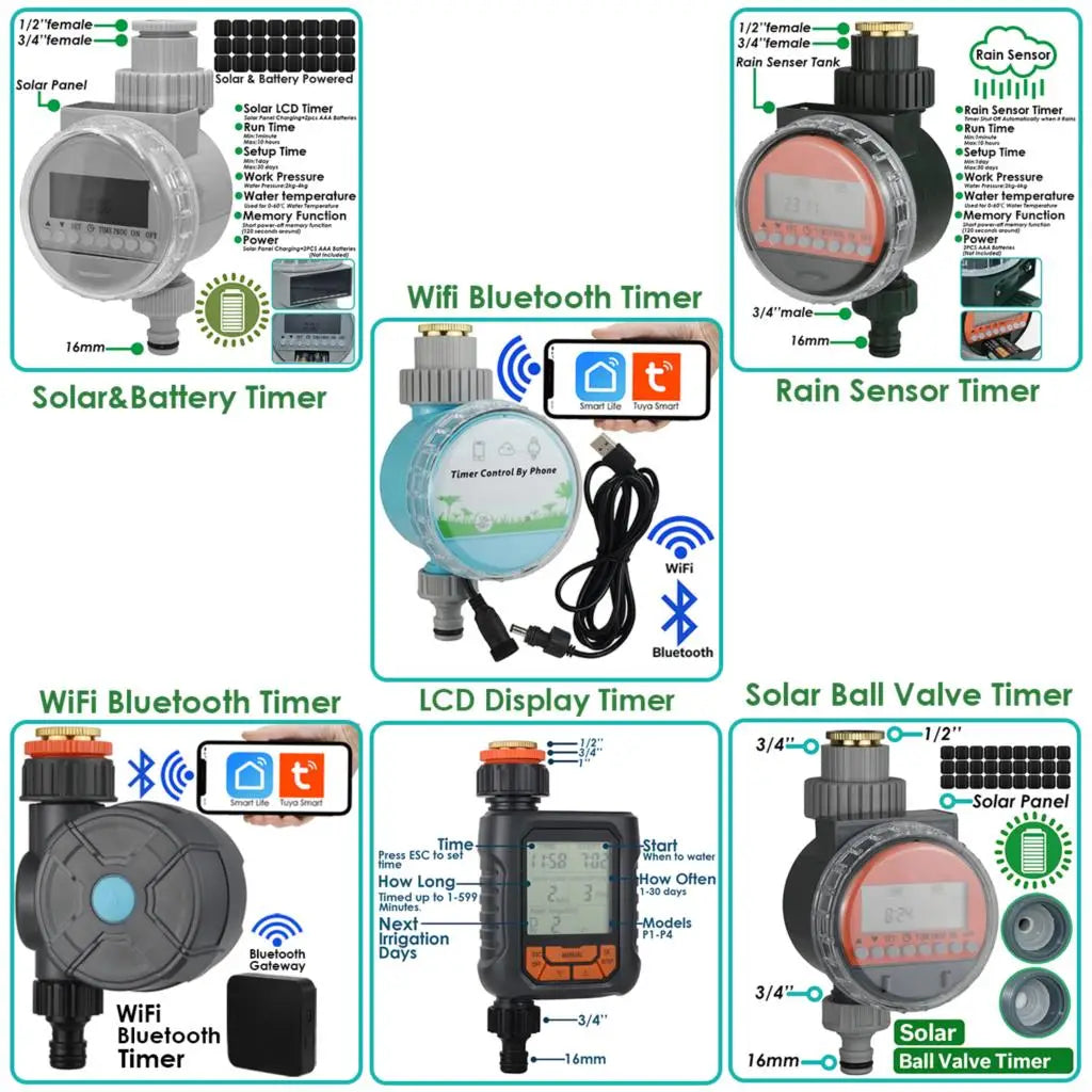 Garden 1/4'' Drip Irrigation Kit Automatic Watering System Nozzles for Farmland Bonsai Plant Flower Vegetable Greenhouse