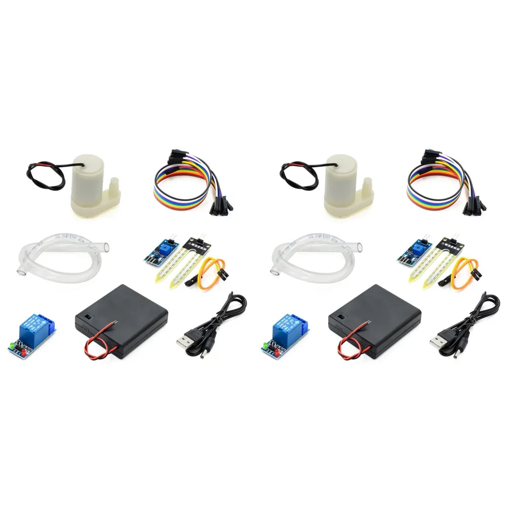 DIY Automatic Irrigation Module Kit Automatic Water Pumping Soil Moisture Sensor Mini Water Pump with 50cm Hose for Arduino