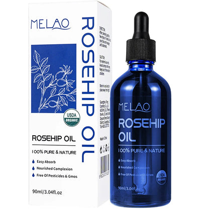 Organic Rosehip Oil Antioxidant Improve Fine Lines Wrinkles Firming Lifting Repair Moisturizer Nourish Smooth Hair Skin Care Oil