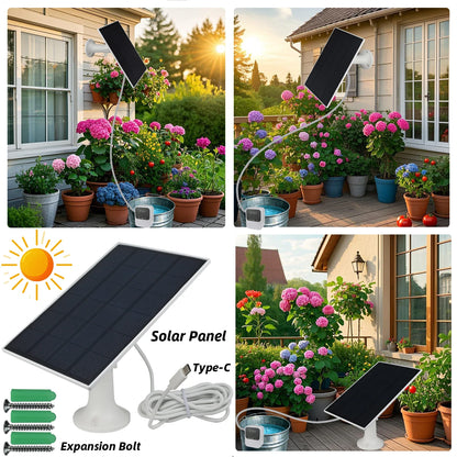 Solar Automatic Drip Irrigation System Kit for Garden Balcony Indoor DIY Gardening Water Plant Watering System w/ Anti-Siphon