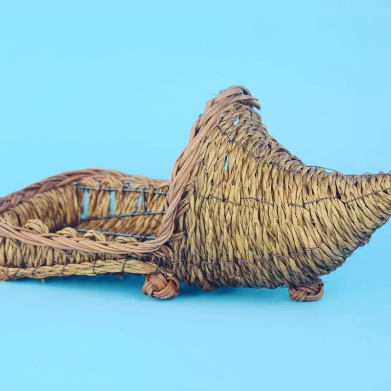 Bamboo Horns Hand Weaving Storage Basket Handicrafts Plant Weaving Storage Ornaments Horn Bamboo Basket Fruit Bread Food Saving