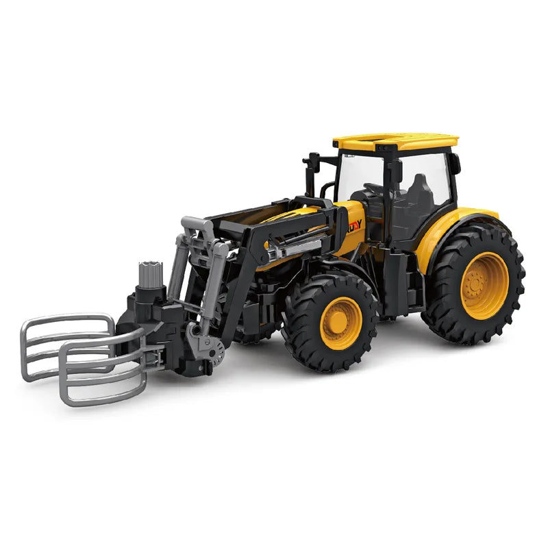 Farm Trucks Model Set 1/24 Dicast Tractor Toys for Children Sliding Agriculture Transporter Toys Engineering Farming Scene Gift