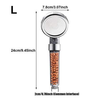1pc Filtered Shower Head ABS High Pressure Water Saving Spray Handheld Clear Showerheads with With Filter Beads for Bathroom