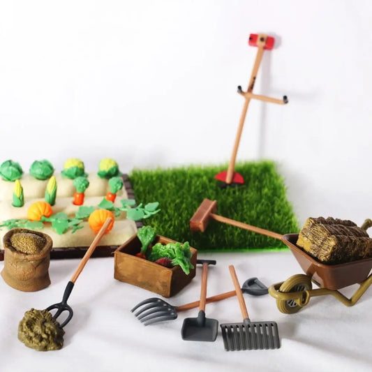 Simulation Models Dollhouse Simulation Vegetable Farm Mini Farm Garden Cart Mini Simulation Farm Model Vegetable Field