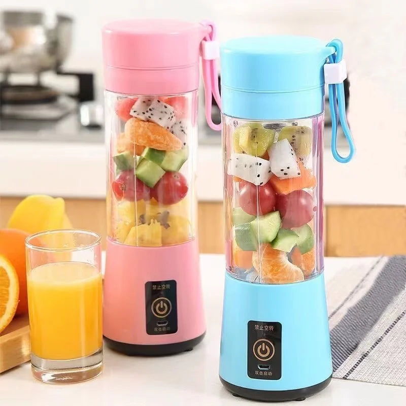Mini USB Rechargeable Home Blender and Mixer 6 Blades Juice Plastic Electric Juicer Cup Portable Blenders