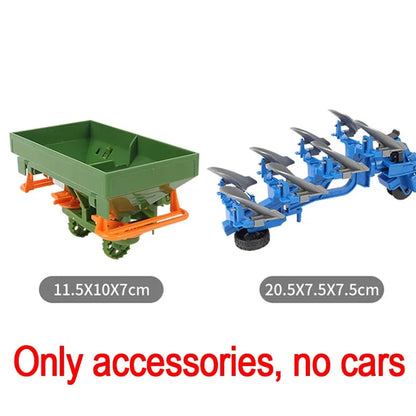 Farm Trucks Model Set 1/24 Dicast Tractor Toys for Children Sliding Agriculture Transporter Toys Engineering Farming Scene Gift