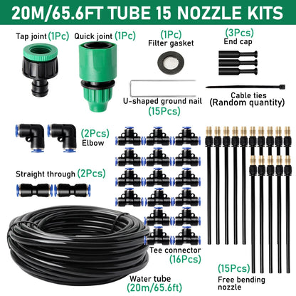 10-30M Universal Automatic Irrigation Sprinkler Kit Rotating Copper Nozzle Garden Balcony Atomization Sprinkler Watering Kits