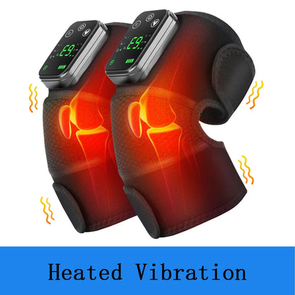 Thermal Knee Massager 3 in 1 Shoulder Knee Elbow Heating Massage Support Brace Rechargeable Vibration Pad Machine Muscle Relax