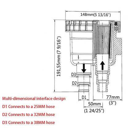 Durable Raw Liquid Strainer Portable Sea Water Filter Kayak Accessories Marine Intake Engine Cleaner Cooling