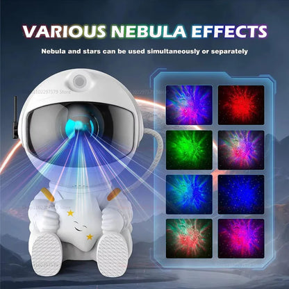 Astronaut Starry Sky Projection Light for Bedroom Galaxy Night Light Star Laser Atmosphere Lamp Room Decor Gift for Kids Adults