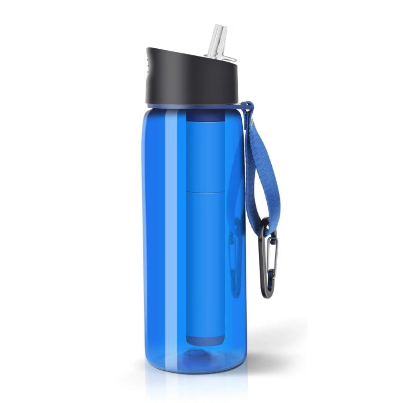 Water Purifier Bottle Water Kettles with Filter Survival Emergency Outdoor Camping Sports Water Filter Filtration