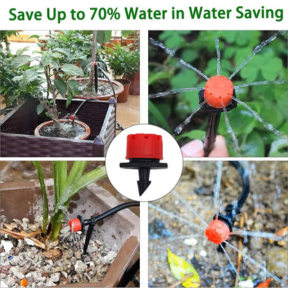 Automatic Drip Irrigation Kit 10-30M, 1/4" Garden Watering System with Nozzles for Farmland,Greenhouse,Bonsai,Flowers Vegetables