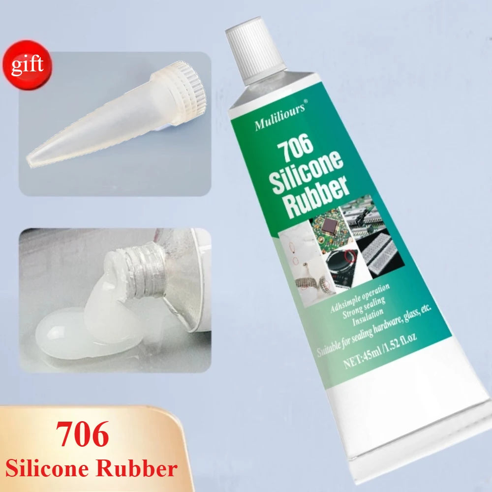 Electronic Waterproof Sealant 706 Silicone Rubber Paste Semi Transparent Insulation Anti Leakage Adhesive Fixing Glue