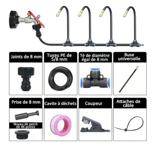 5M-20M Greenhouse Drip Irrigation Kit 360° Curved Garden Automatic Irrigation System  Patio Misting Plant Watering Distribution