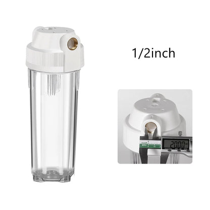 1pc 10inch Transparent Filter Bottle 1/4"1/2"3/4" Threaded Filter Shell Tap Water Prefilter Household Water Filter Accessory