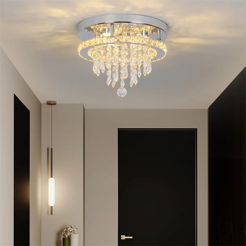 Crystal Led Ceiling Lamp Modern Chandelier Bedroom Living Dining Room Pendant Light Moon Sun Designed Decor Fixture Home Lustre