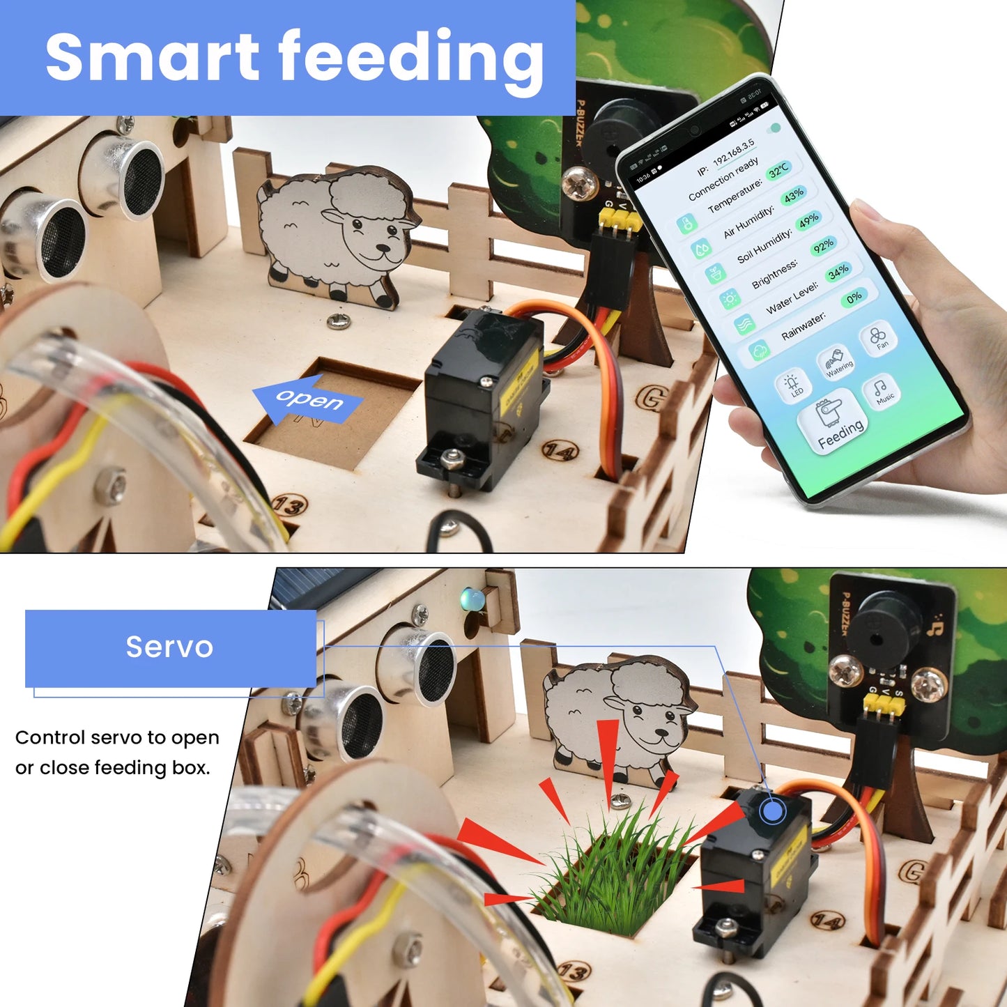 Keyestudio Smart Farm IOT Starter Kit for Arduino ESP32 For Scratch 3.0 Graphical Programming STEM Educational Set DIY Kit