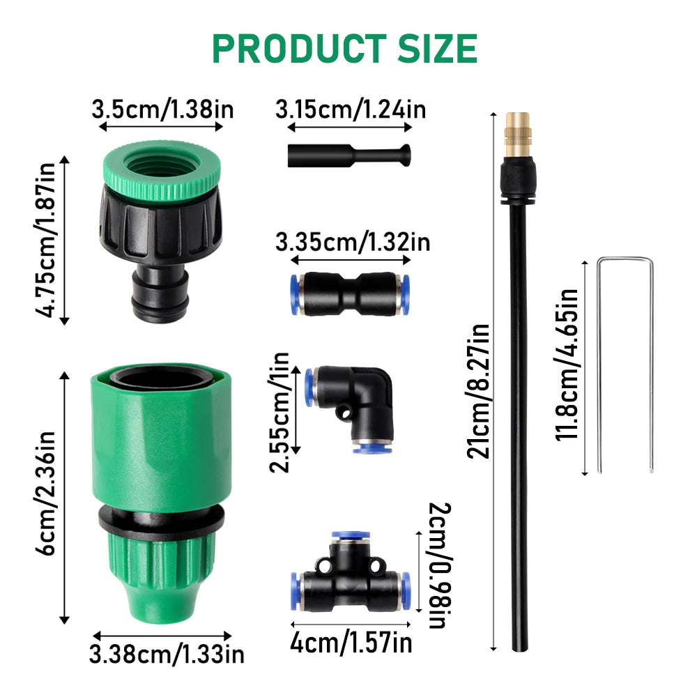 10-30M Universal Automatic Irrigation Sprinkler Kit Rotating Copper Nozzle Garden Balcony Atomization Sprinkler Watering Kits