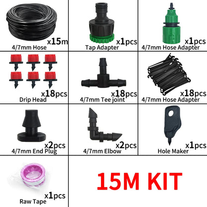 5-20M Drip Irrigation System Plant Watering Set Watering Kits Adjustable Drippers For Irrigation Micro Garden Watering System