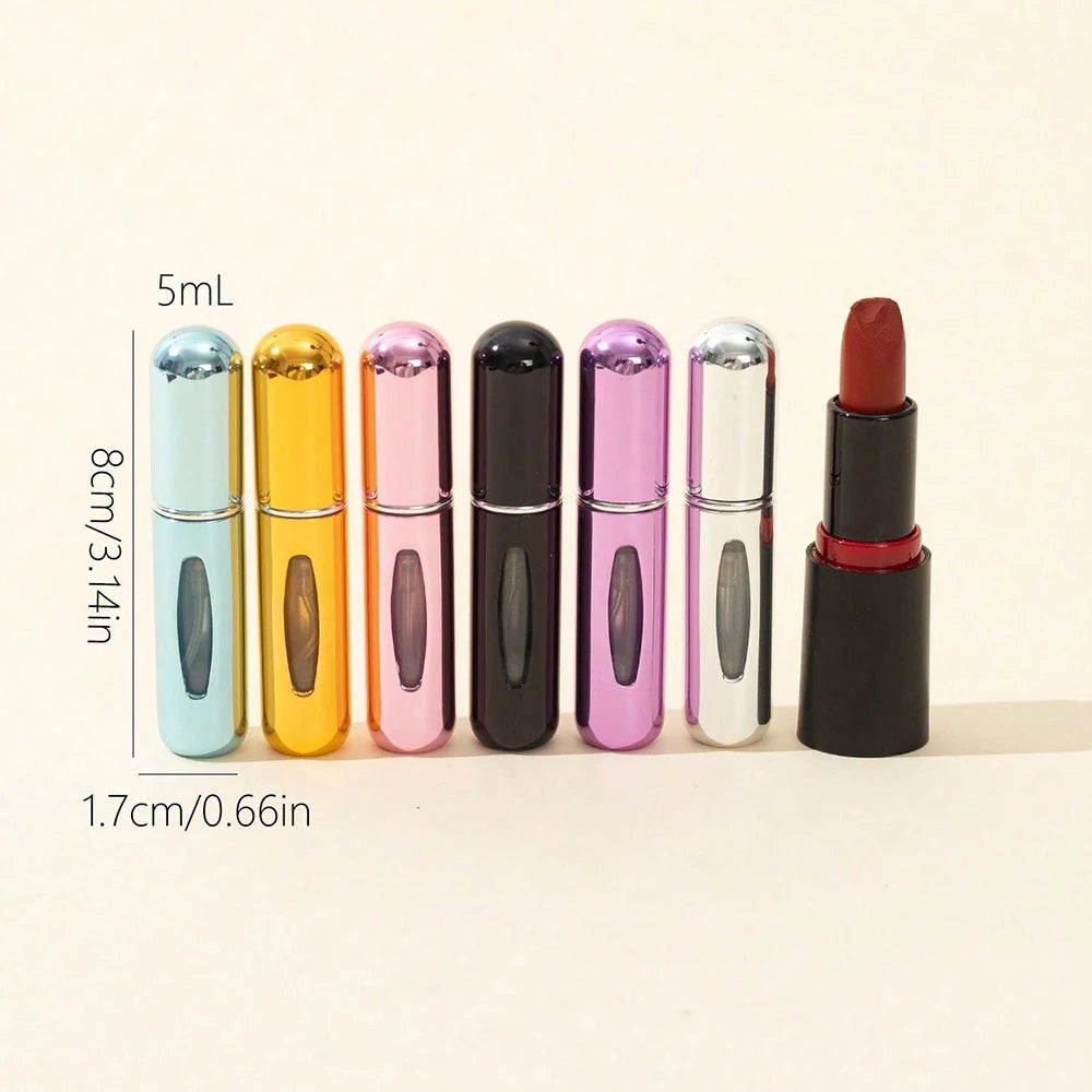 6-Pack Portable Spray Bottle Travel Set 5ml Refillable Perfume Spray Self-Suction Bottom