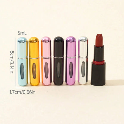 6-Pack Portable Spray Bottle Travel Set 5ml Refillable Perfume Spray Self-Suction Bottom