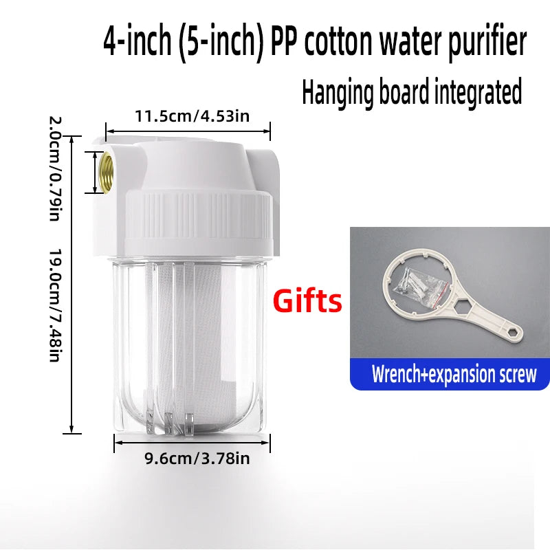 5-inch 10-inch transparent Bottle Explosion-proof Filter Bottle Water Purifier Pre-filter Home Water Machine Shell Filter Access