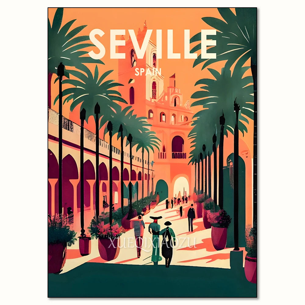 Urban Architecture Diamond Painting Kit Morocco Spain Street View DIY Full Round Mosaic Embroidery Home Decoration for Beginners