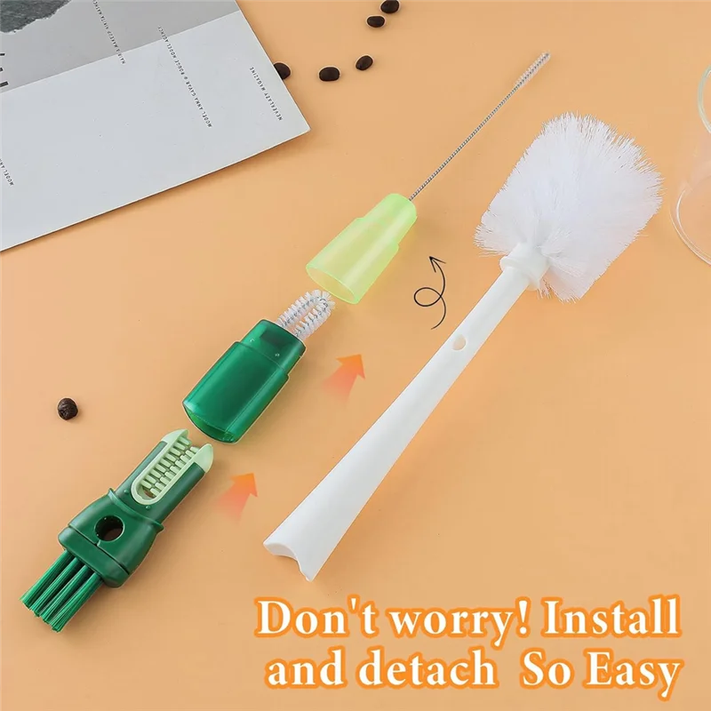 5 In 1 Water Bottle Brushes For Cleaning, Easily Cleans The Cup Mouth, Lid, Bottom, And Straw, Bottle Cleaning Toolsabkw