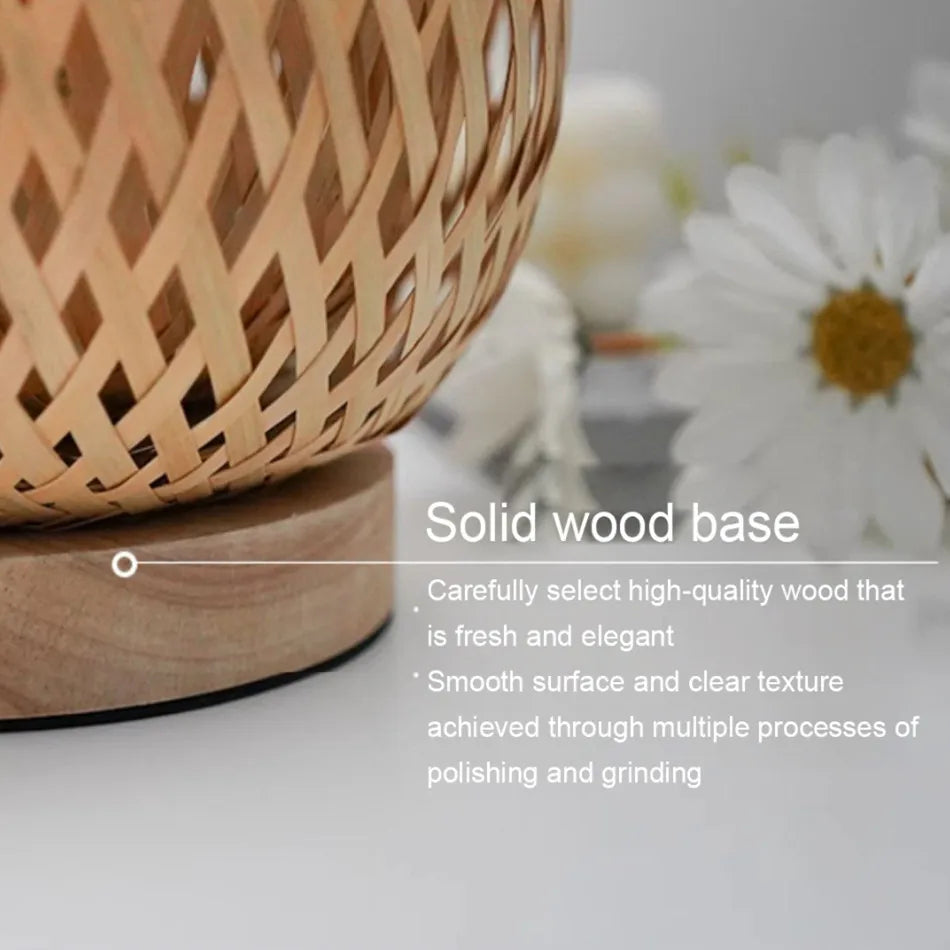Bamboo Woven ProductsSimple Bedroom Study Table Lamp Bedside Table Lamp Bamboo art Warm Decoration Desktop Japanese Lamp