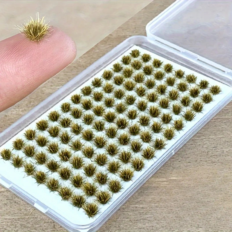 104pcs/pack Static Grass Tuft, Model Grass Tufts Terrain Model Kit Static Scenery Model Miniature Shrubs Bushes for Train Landsc