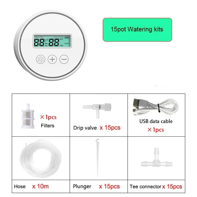 Garden Intelligent Drip Irrigation System Indoor Automatic Watering Timer Device Irrigation Controller Kits For Home,Potted Use