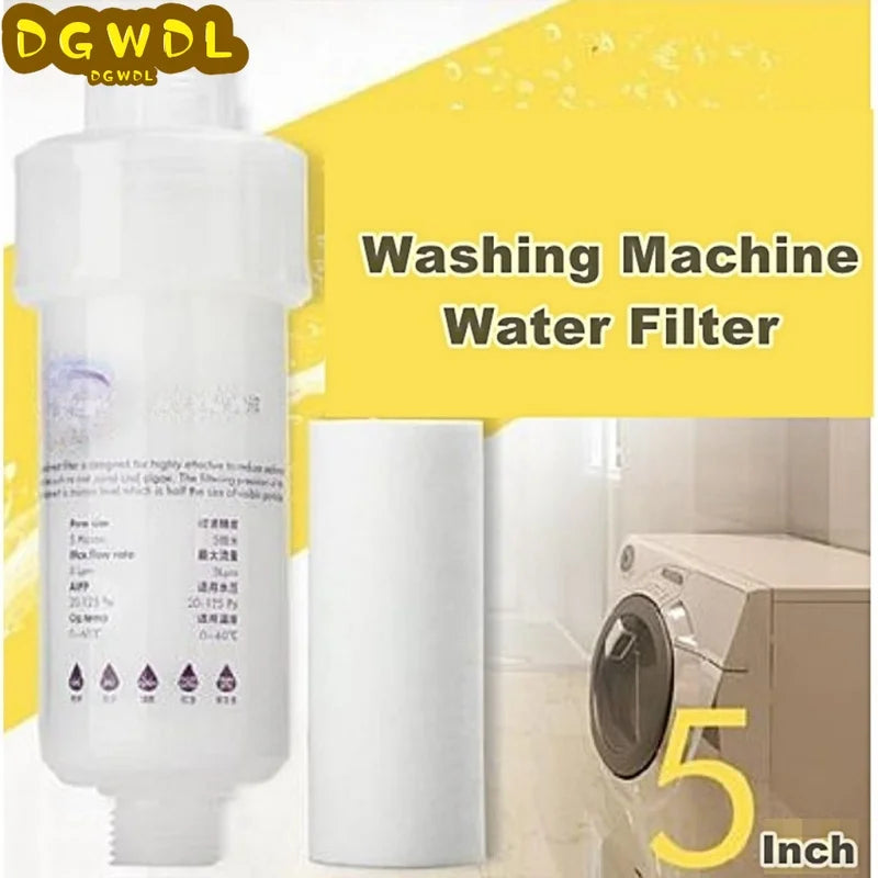 5'' PRE FILTER Water Filter Cartridge Washing Machine Filter with Adapter Bathroom Water Heater Toilet Household Purifier