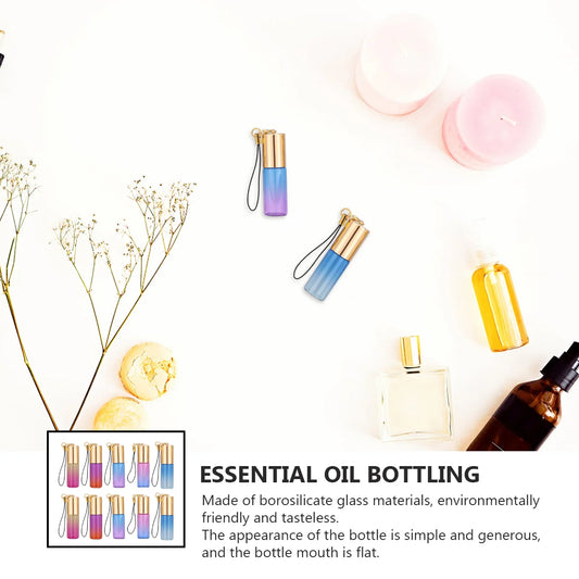 10 Pcs Color Perfume Bottles Mini Essential Oil Roller Travel Size Safe Perfume Bottle Health Use Practical Gift
