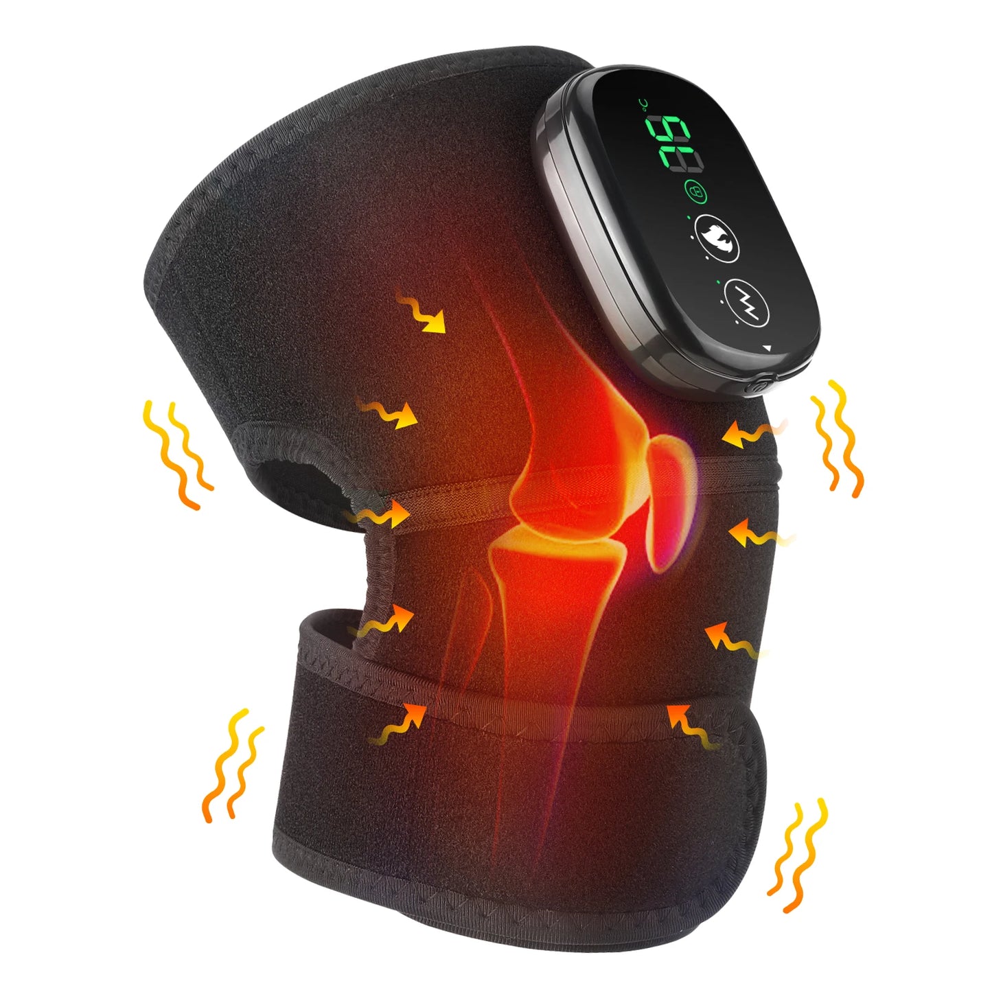 Electric Knee Massager 3-in-1 Heated Vibration 3 Gear Temperature Elbow Shoulder Protector Hot Compress Protective Belt USB Char
