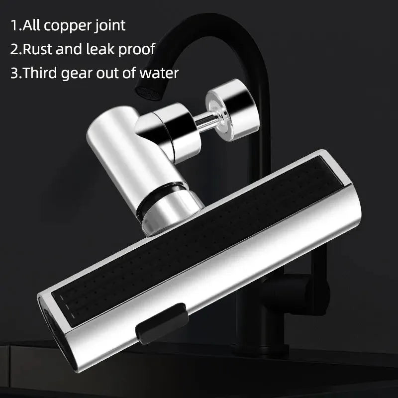 Universal Swivel Kitchen Faucet with Splash-Proof Waterfall Nozzle - Three-Mode Extension Sink Multi-Function