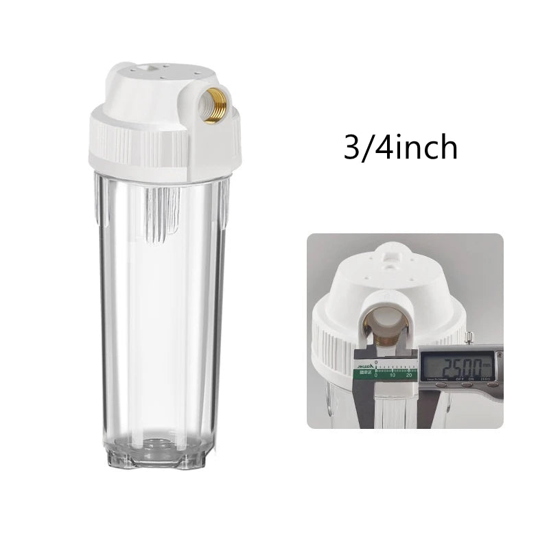 1pc 10inch Transparent Filter Bottle 1/4"1/2"3/4" Threaded Filter Shell Tap Water Prefilter Household Water Filter Accessory
